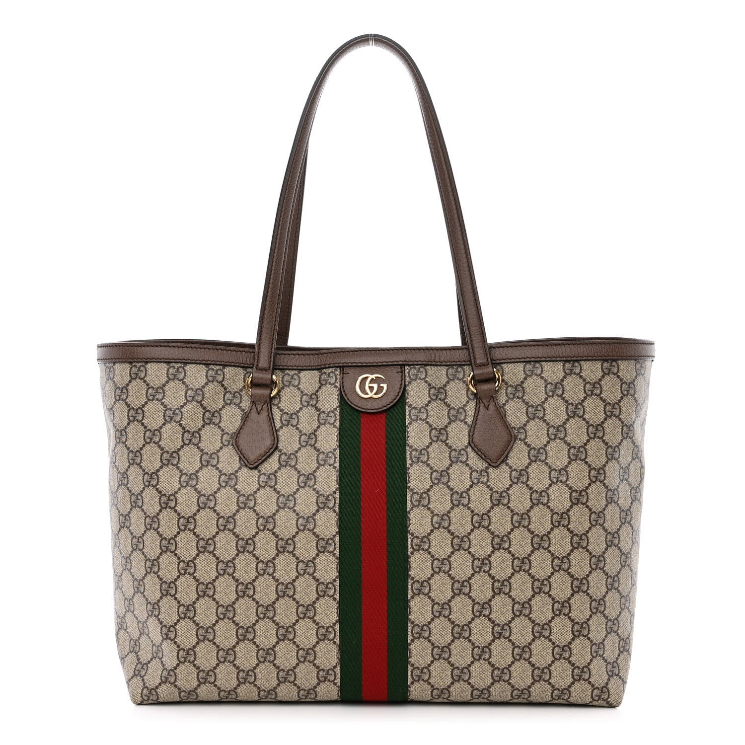 Gucci GG Supreme Monogram Medium Ophidia Shopping Tote Brown 1 of 10