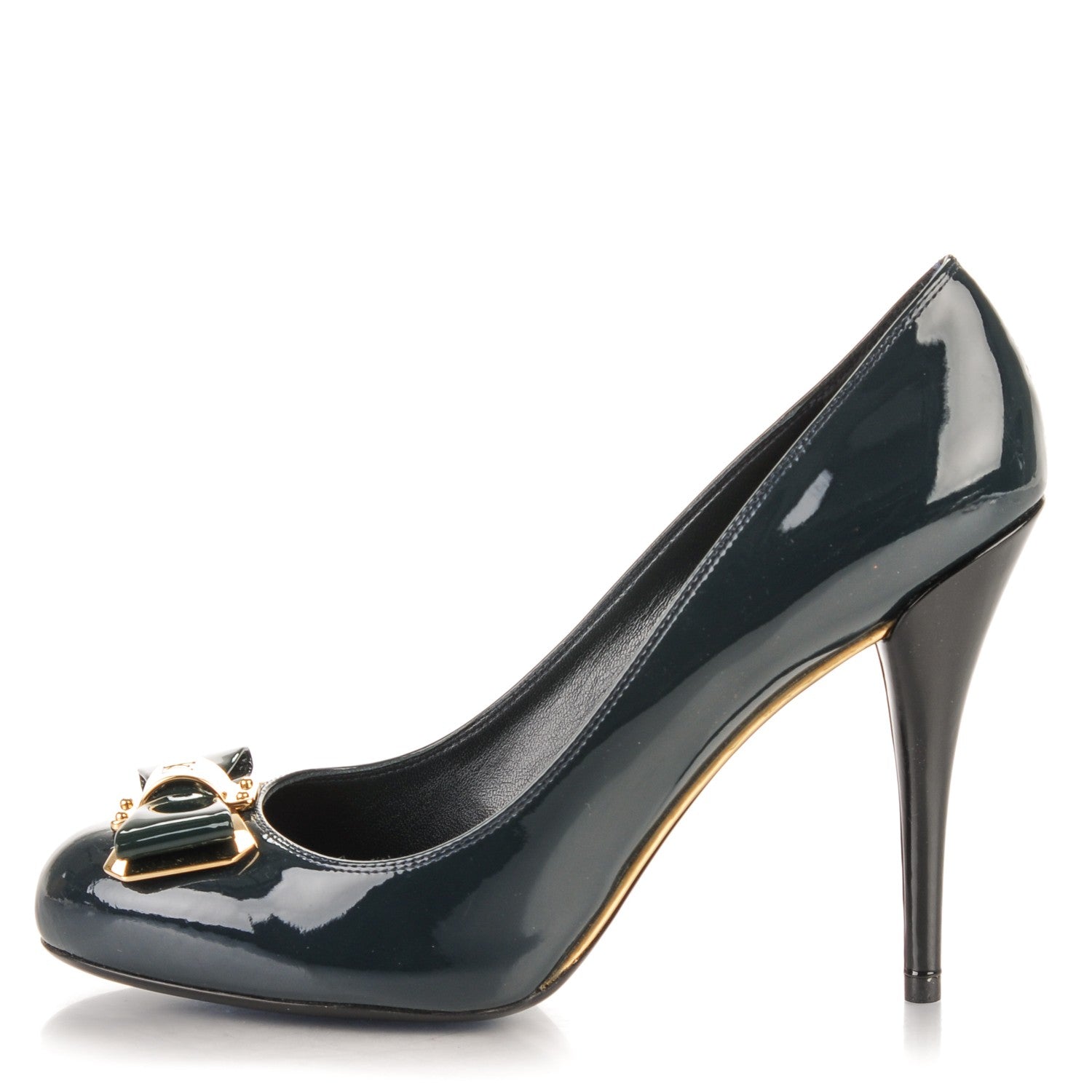 Louis Vuitton Patent Lou Pumps 37.5 Marine 1 of 8