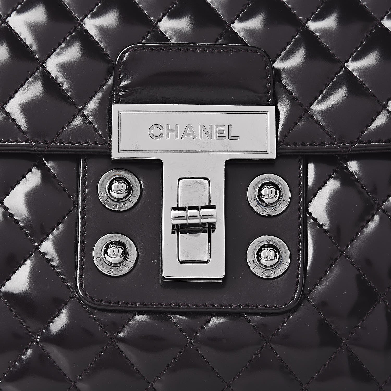 Chanel Glazed Calfskin Quilted Mademoiselle Bag Dark Purple 14 of 14
