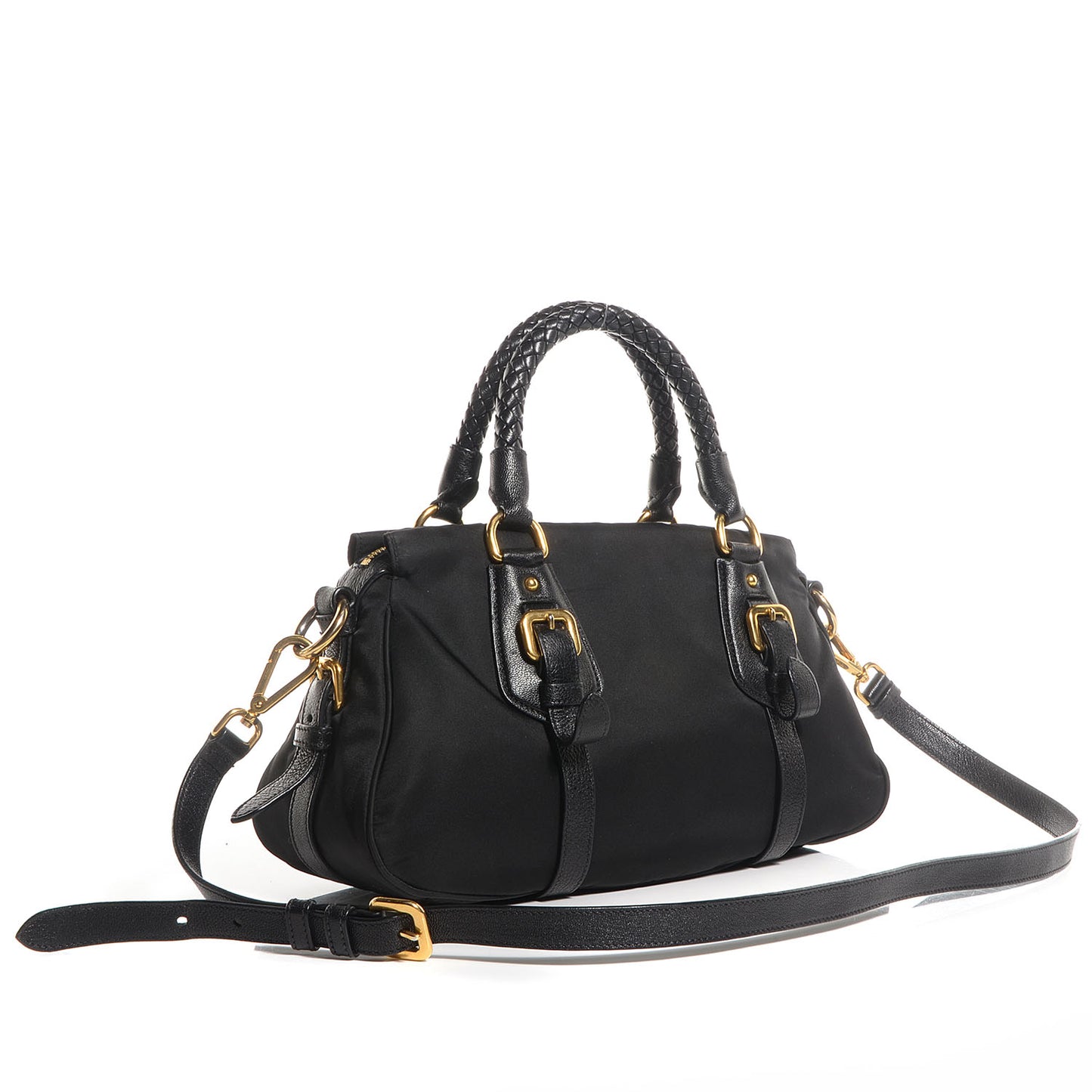 Tessuto Nylon Shopping Satchel Black