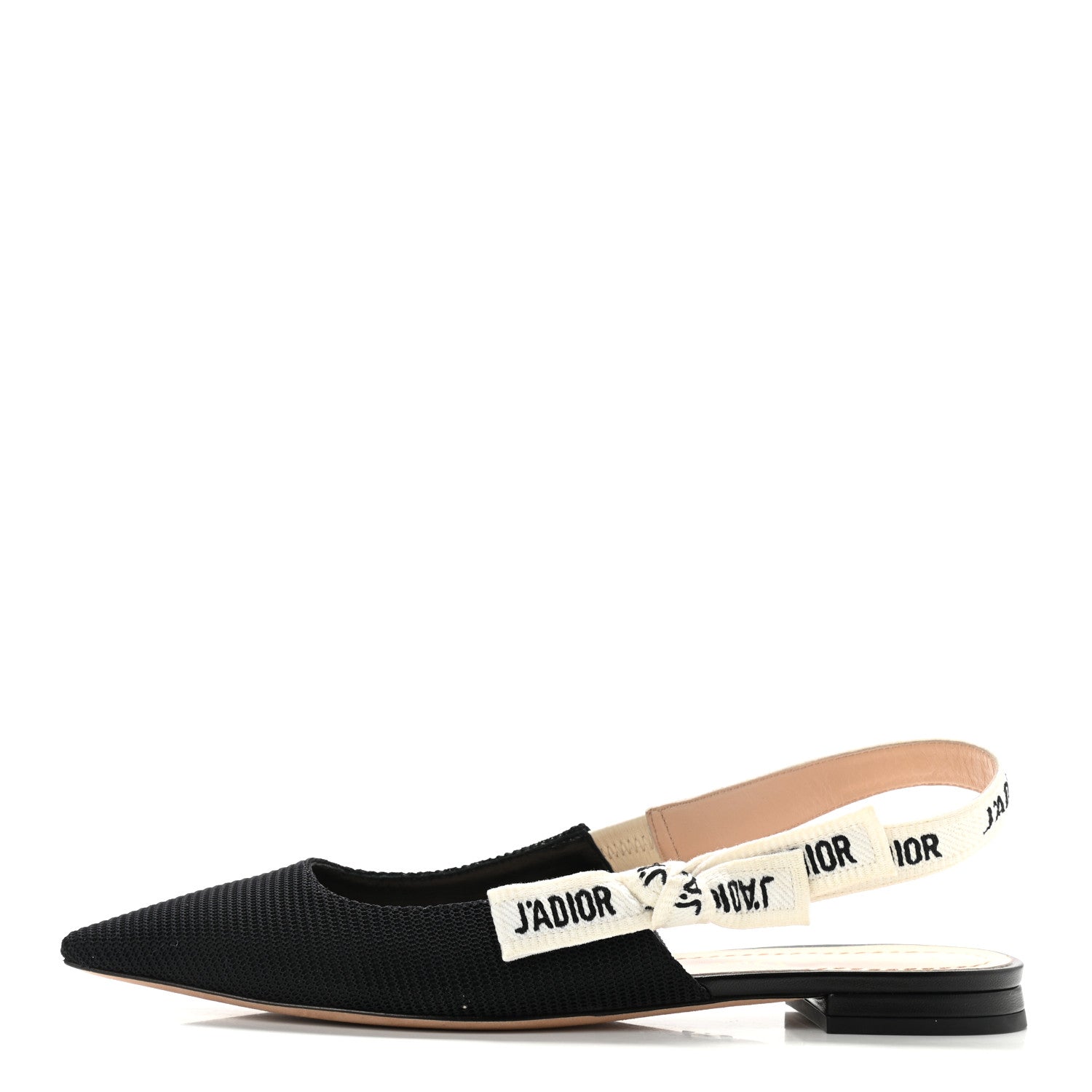 Christian Dior Technical Canvas Ribbon J'Adior Slingback Ballet Flats 36.5 Black 1 of 8