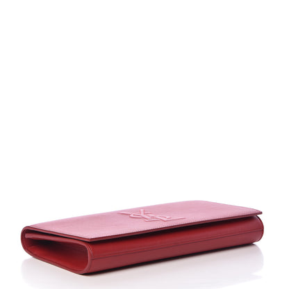 Saint Laurent Calfskin Large Belle De Jour Clutch Red 3 of 7
