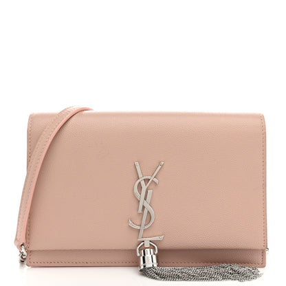 Saint Laurent Grain De Poudre Classic Monogram Kate Tassel Chain Wallet Pale Pink 1 of 10
