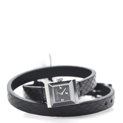 Gucci Stainless Steel Lizard 14mm G-Frame Square Double Wrap Quartz Watch Black 3 of 6