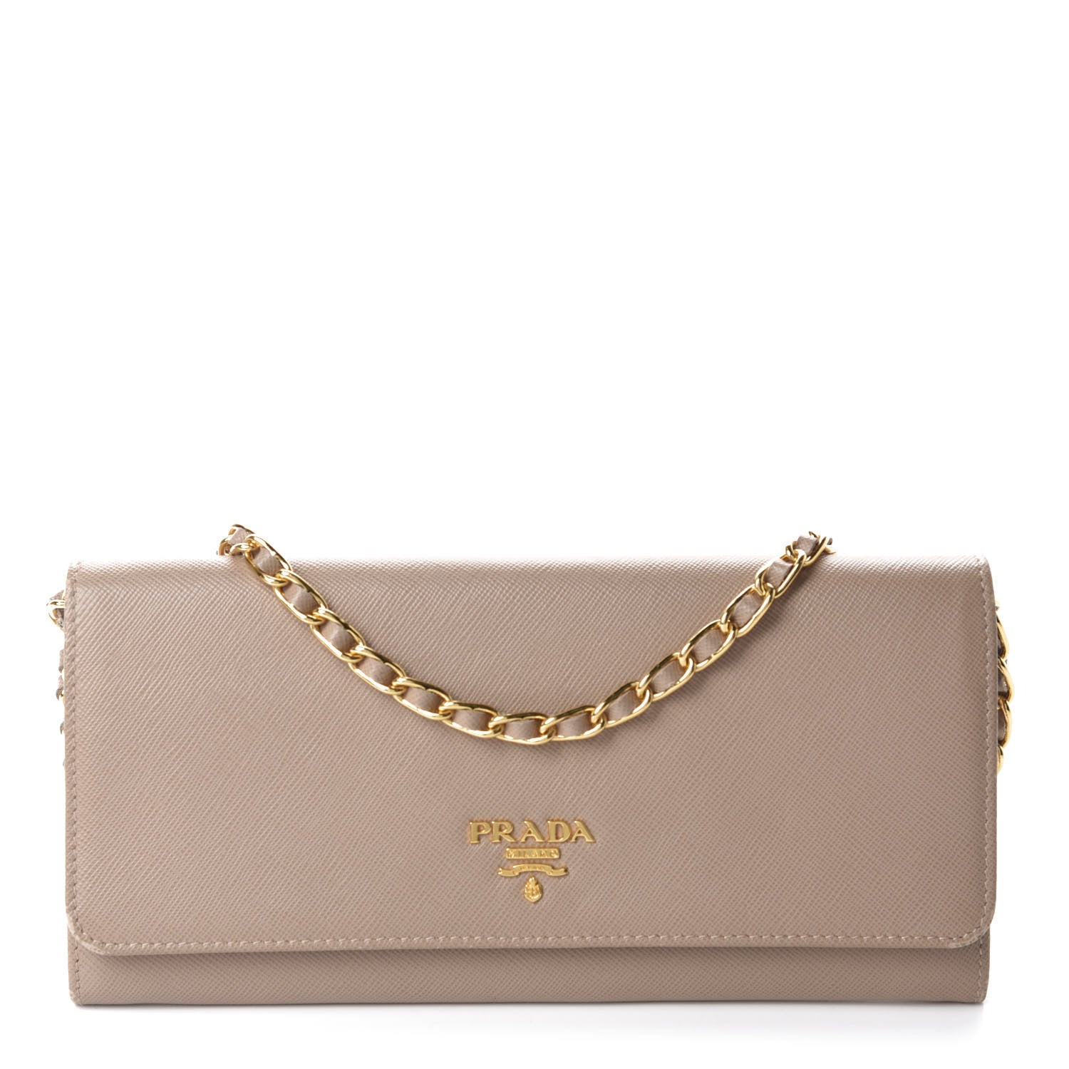 Prada Saffiano Metal Oro Chain Wallet Cammeo 1 of 11