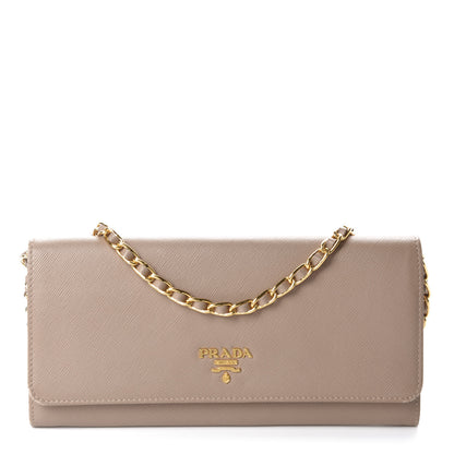 Prada Saffiano Metal Oro Chain Wallet Cammeo 1 of 11