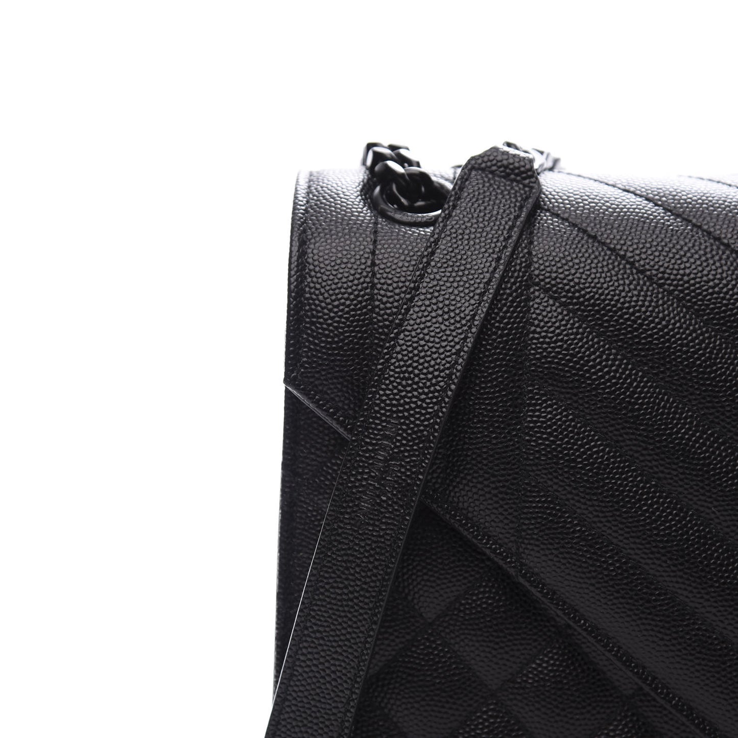 Grain De Poudre Textured Mixed Matelasse Triquilt Medium Monogram Satchel Black