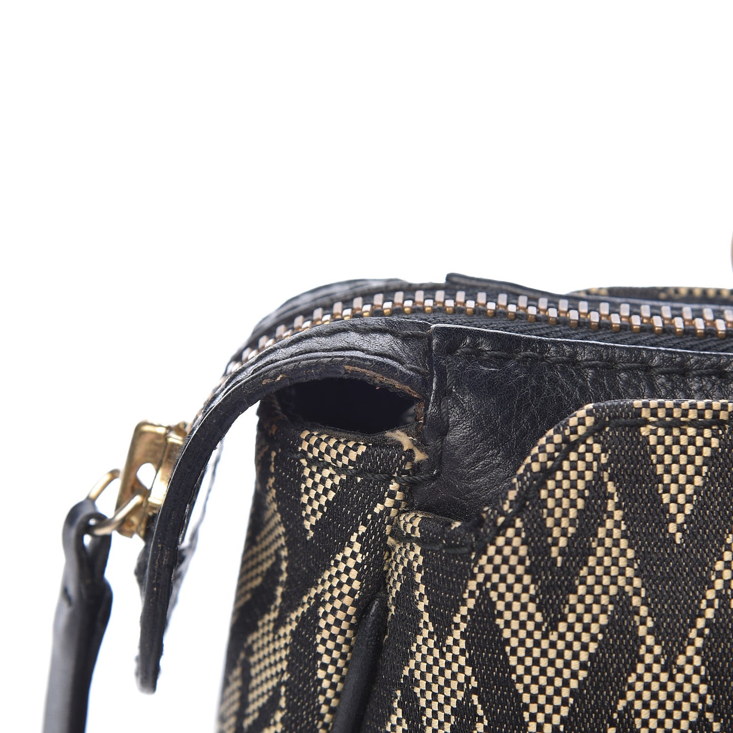 Jacquard Print V logo Shoulder Bag Black