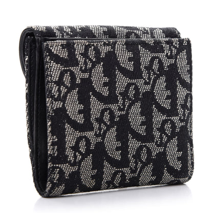Christian Dior Monogram Compact Saddle Wallet Black 3 of 7