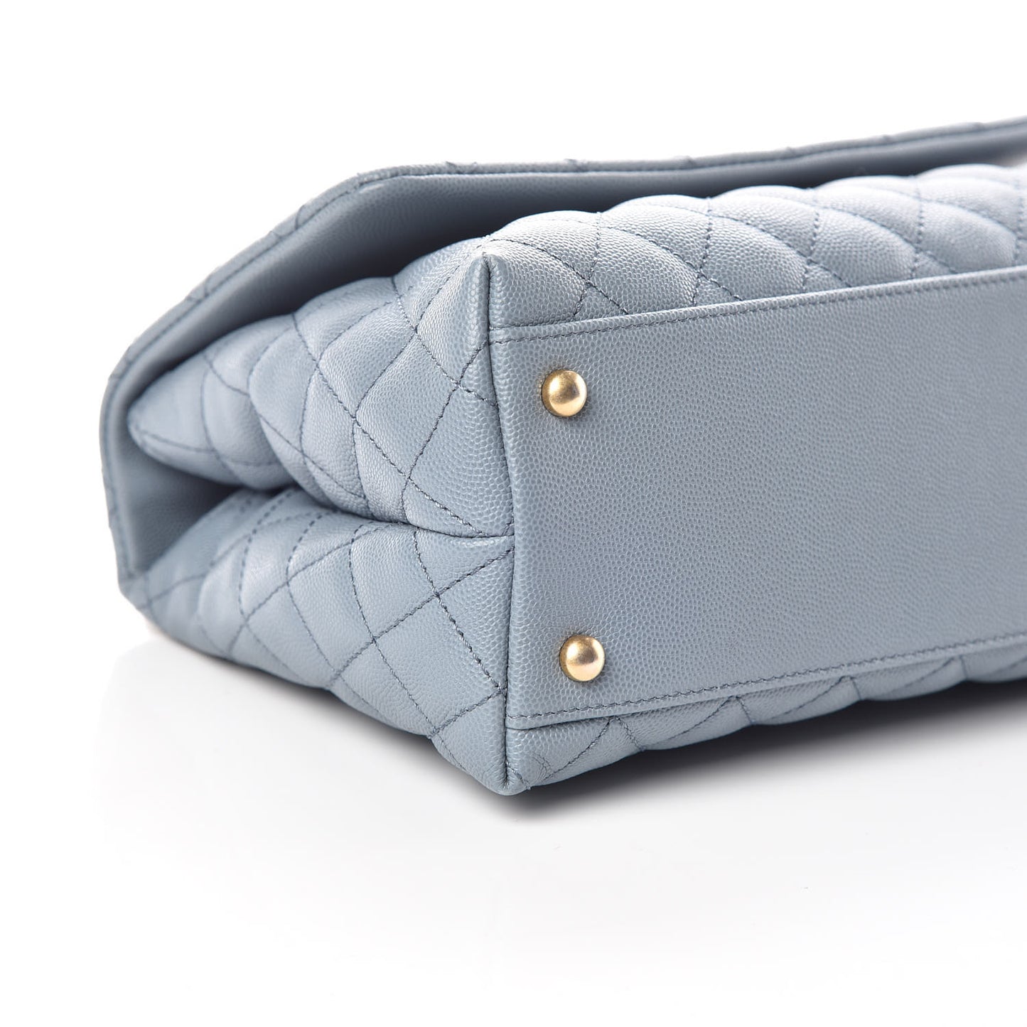 Caviar Lizard Quilted Small Coco Handle Flap Blue