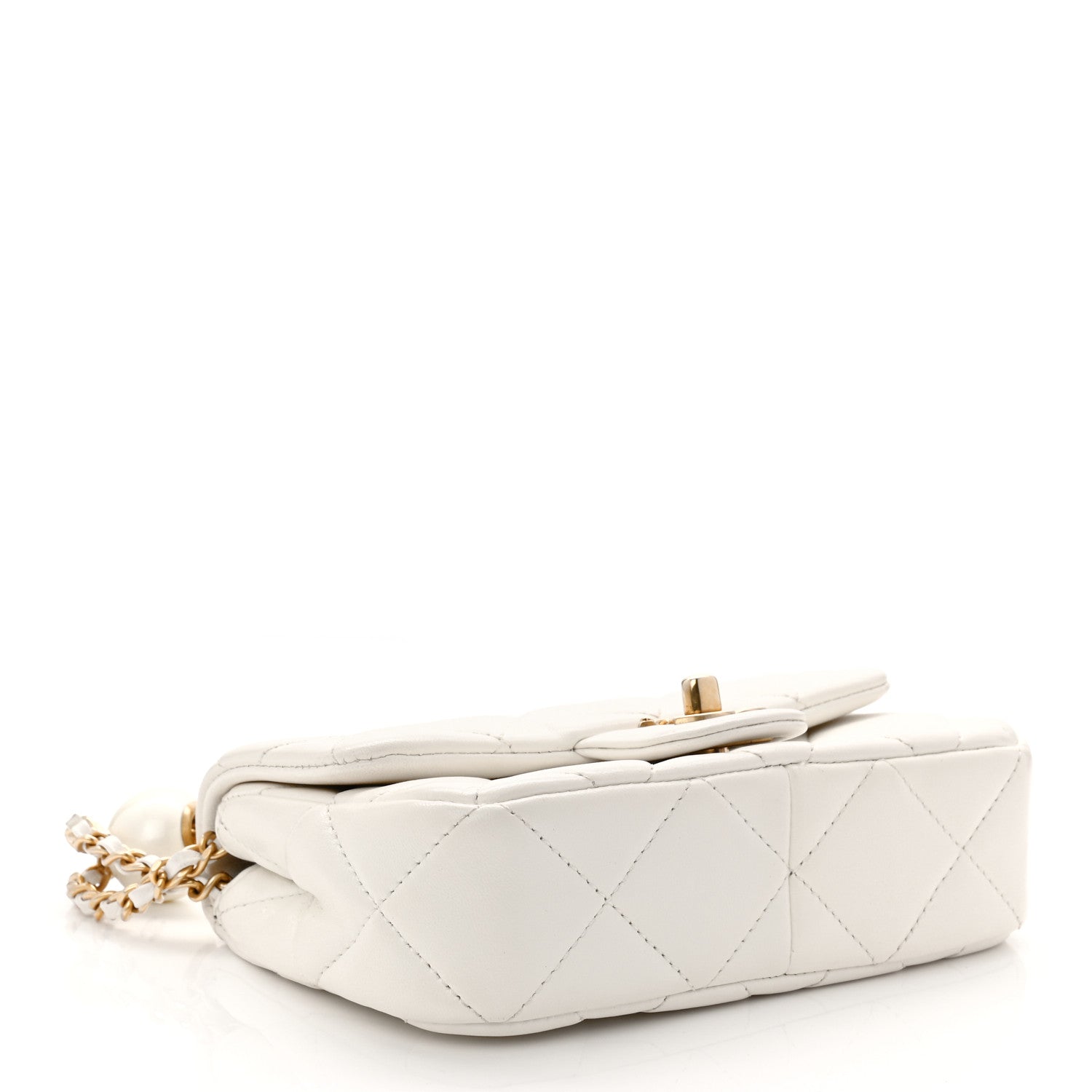Chanel Lambskin Quilted Pearl Small Flap White 4 of 10