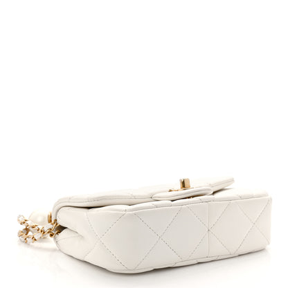 Chanel Lambskin Quilted Pearl Small Flap White 4 of 10
