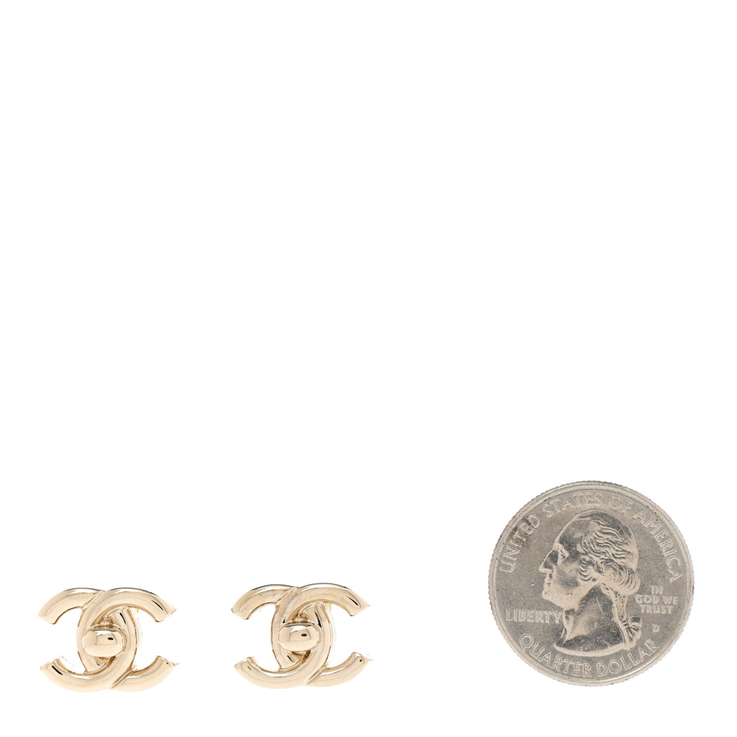 Chanel Metal CC Turnlock Earrings Gold 2 of 5
