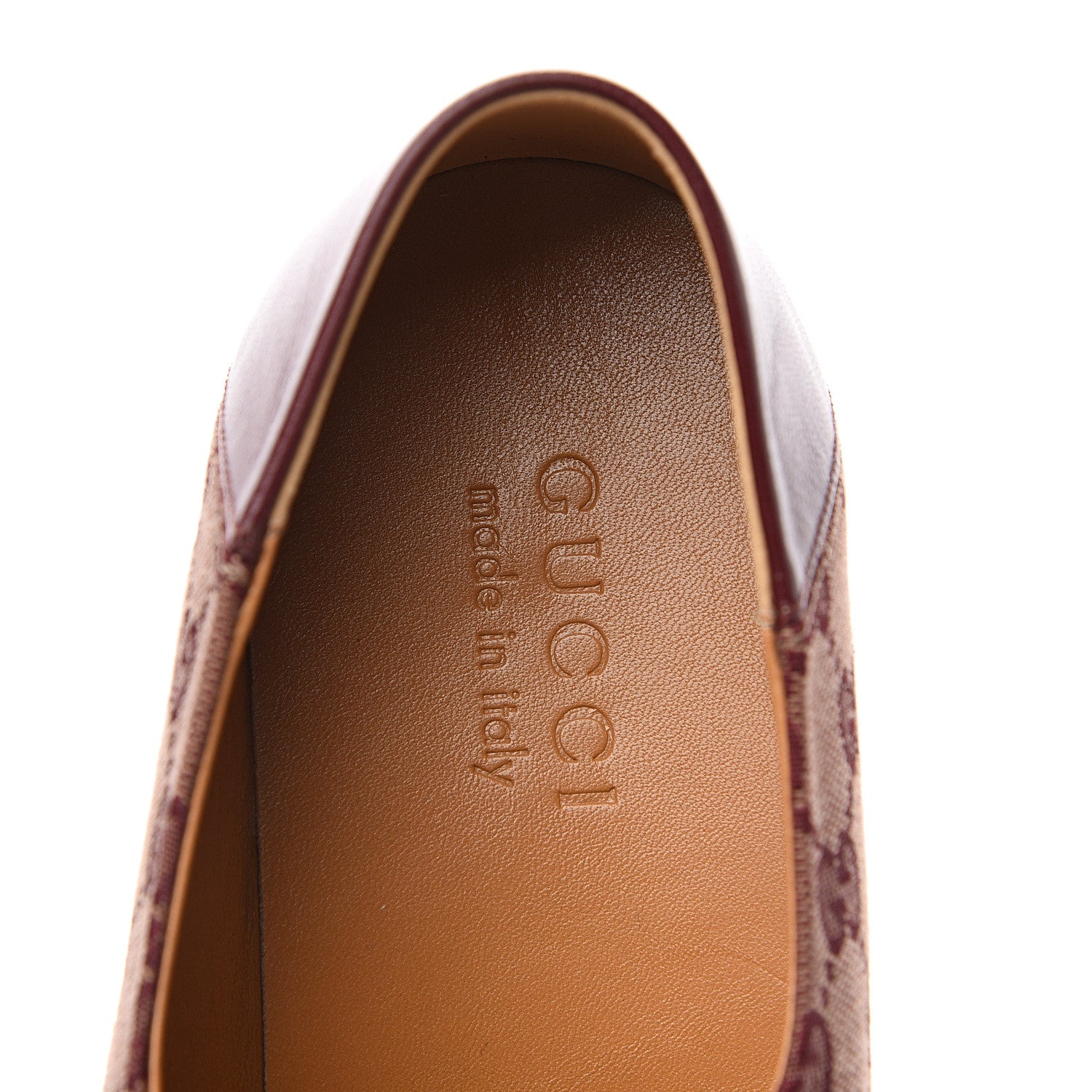 Gucci GG Monogram Granada Kid Mens Horsebit Loafers 8.5 Sahara Rubino Bright Bordeaux 7 of 9