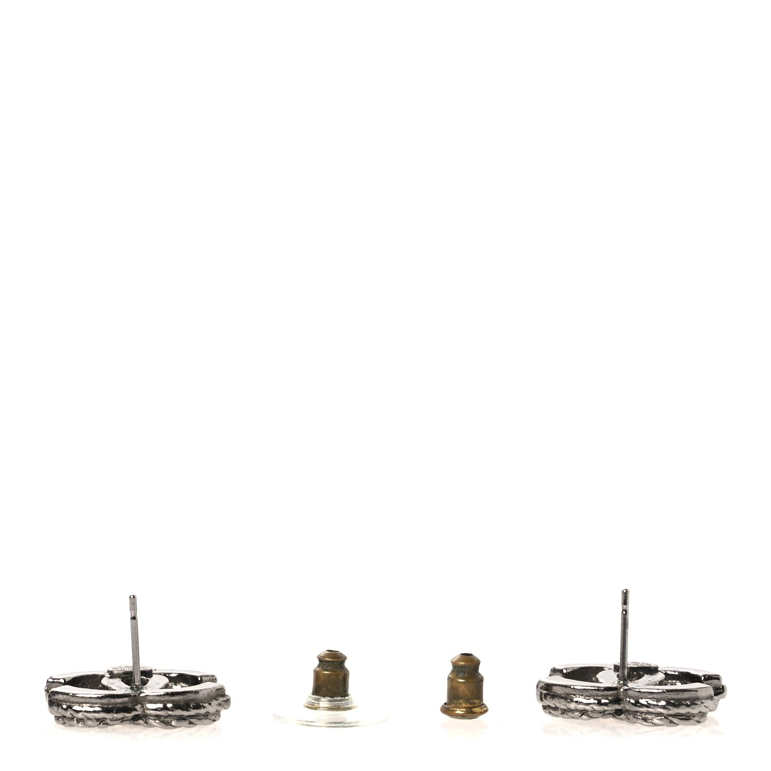 Chanel Ruthenium CC Earrings Black 3 of 5