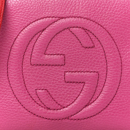 Gucci Dollar Calfskin Bi-Color Small Soho Disco Bag New Rosette Hibiscus Red 9 of 11