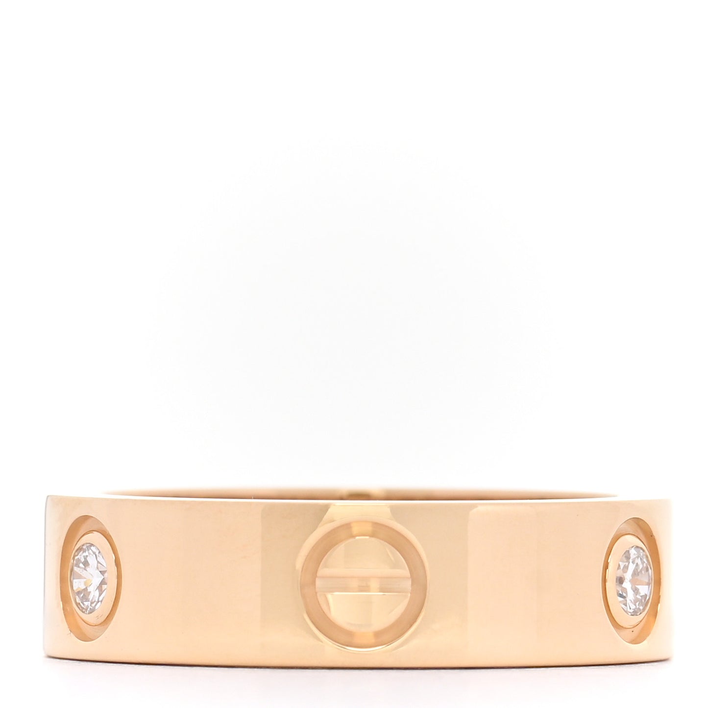18K Yellow Gold 3 Diamond 5.5mm LOVE Ring 55 7.25