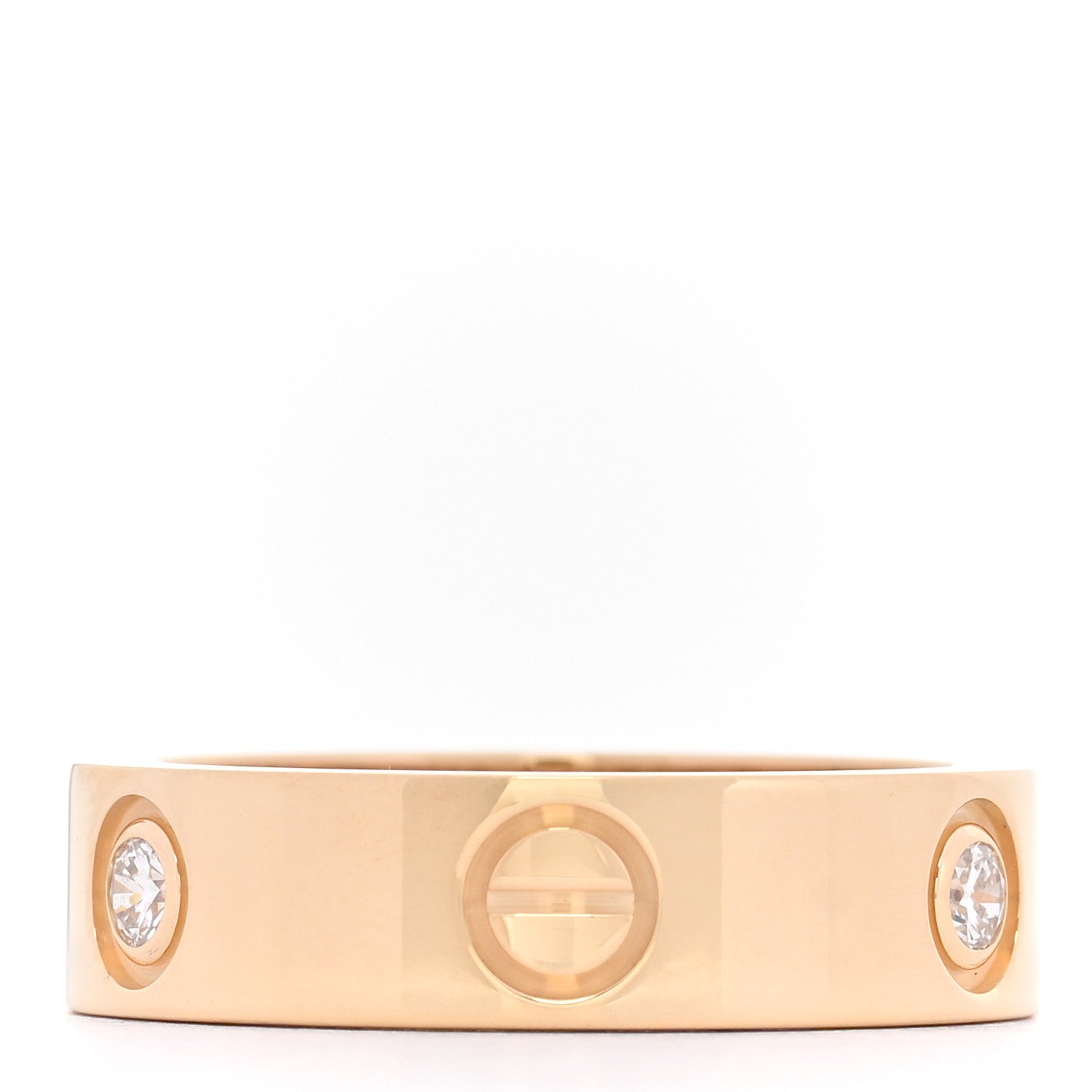 Cartier 18K Yellow Gold 3 Diamond 5.5mm LOVE Ring 55 7.25 2 of 3