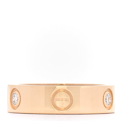 Cartier 18K Yellow Gold 3 Diamond 5.5mm LOVE Ring 55 7.25 2 of 3