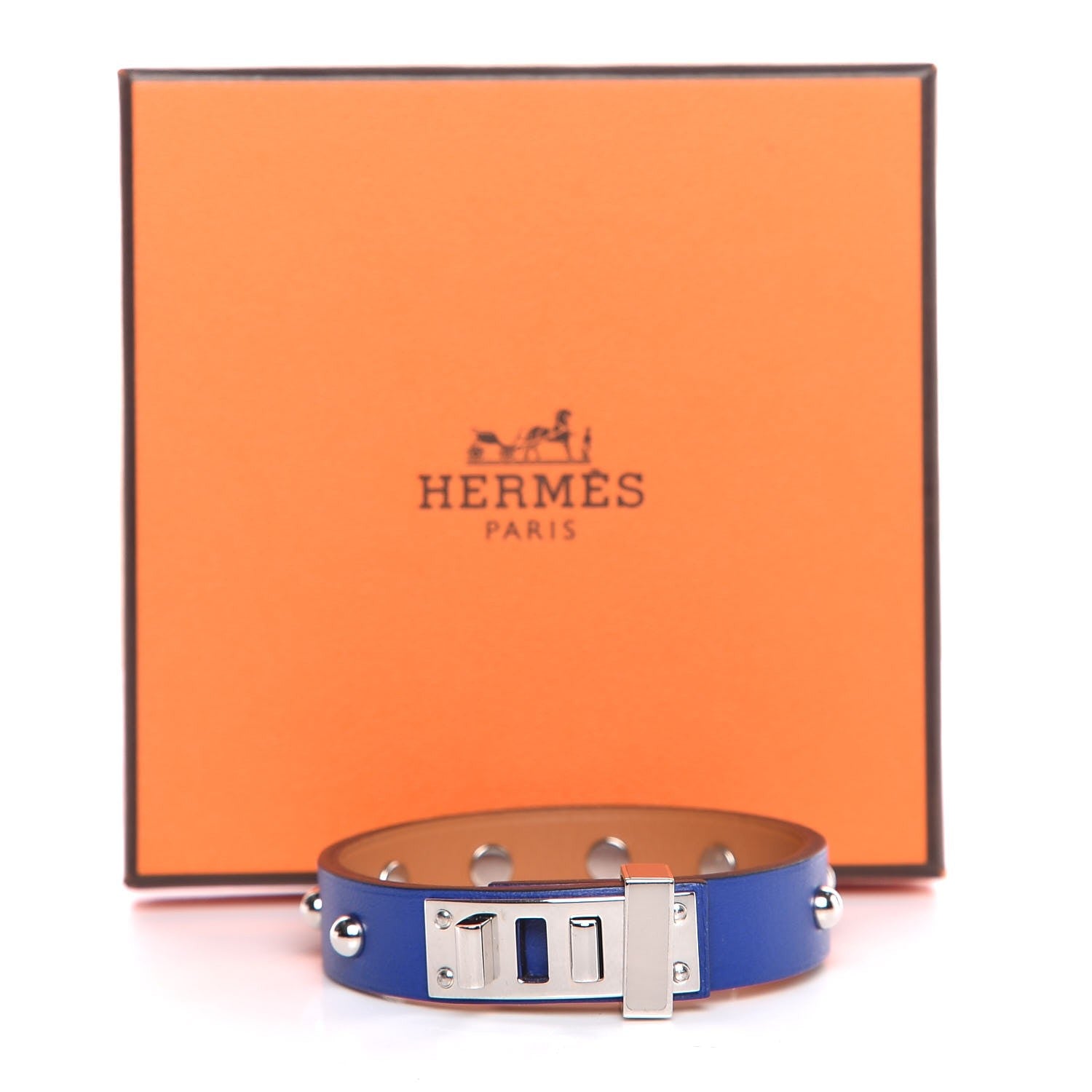 Hermes Swift Mini Dog Clous Ronds Bracelet T1 Bleu Electrique 7 of 7