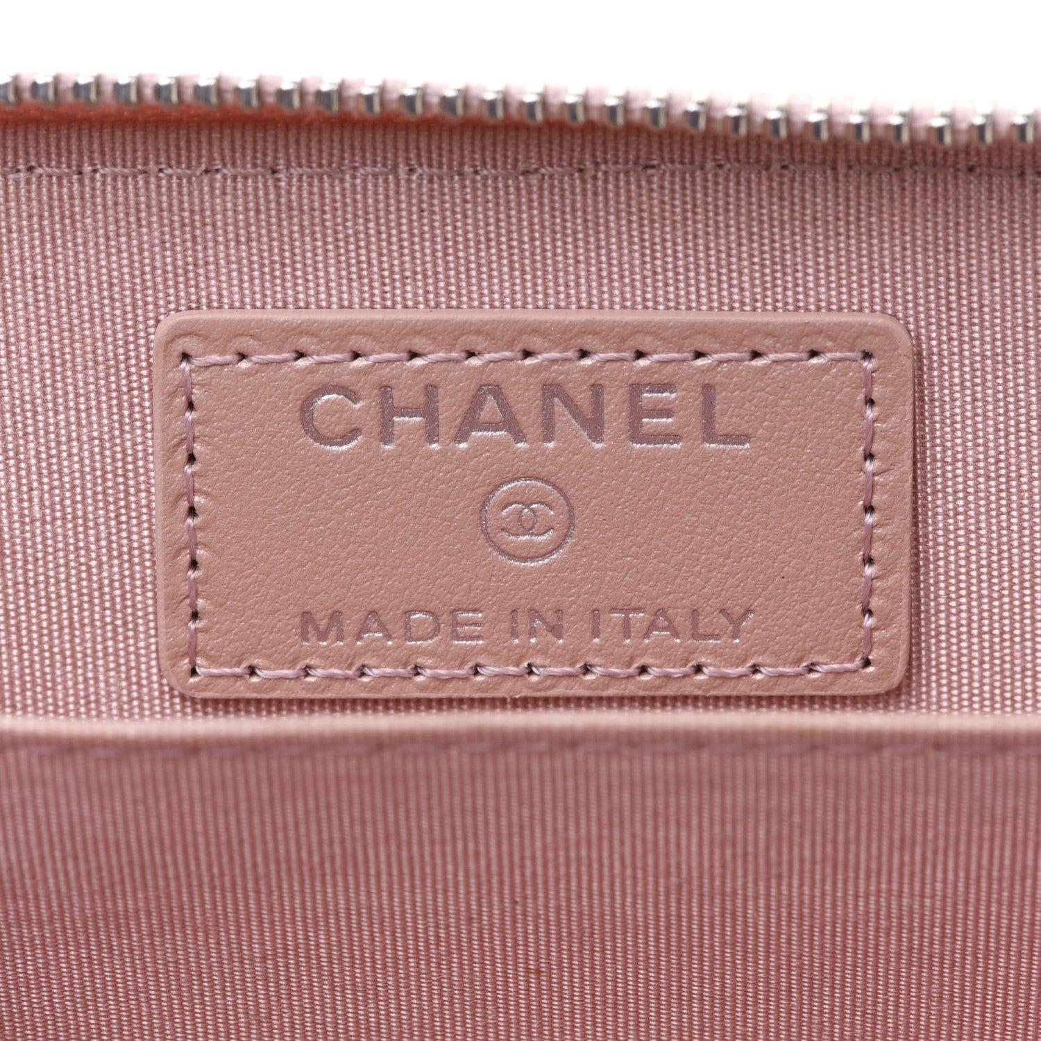 Chanel Goatskin Camellia Embossed Zip Coin Purse Light Pink 6 of 7