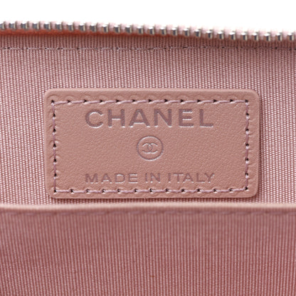 Chanel Goatskin Camellia Embossed Zip Coin Purse Light Pink 6 of 7