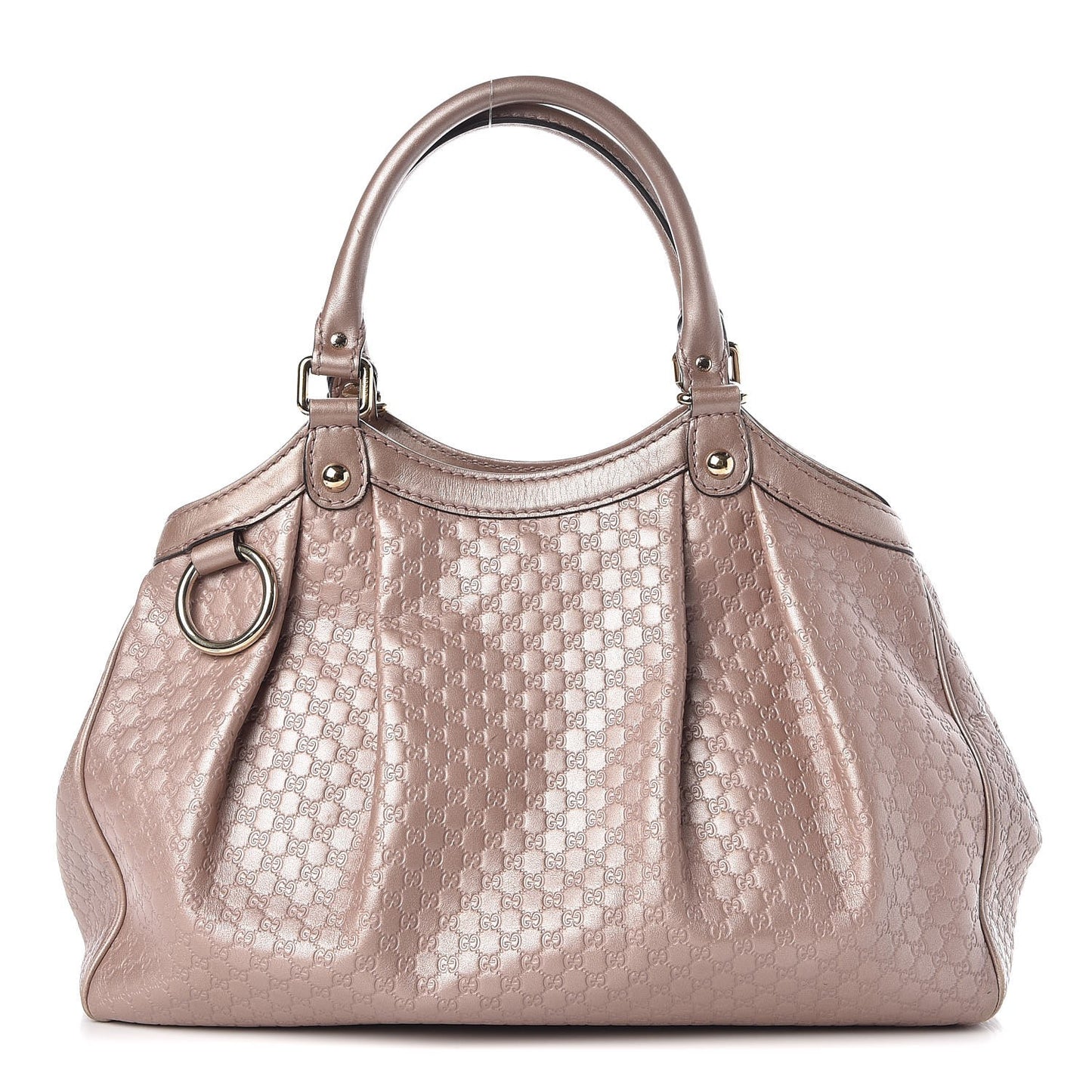 Metallic Microguccissima Medium Sukey Tote Dark Cipria