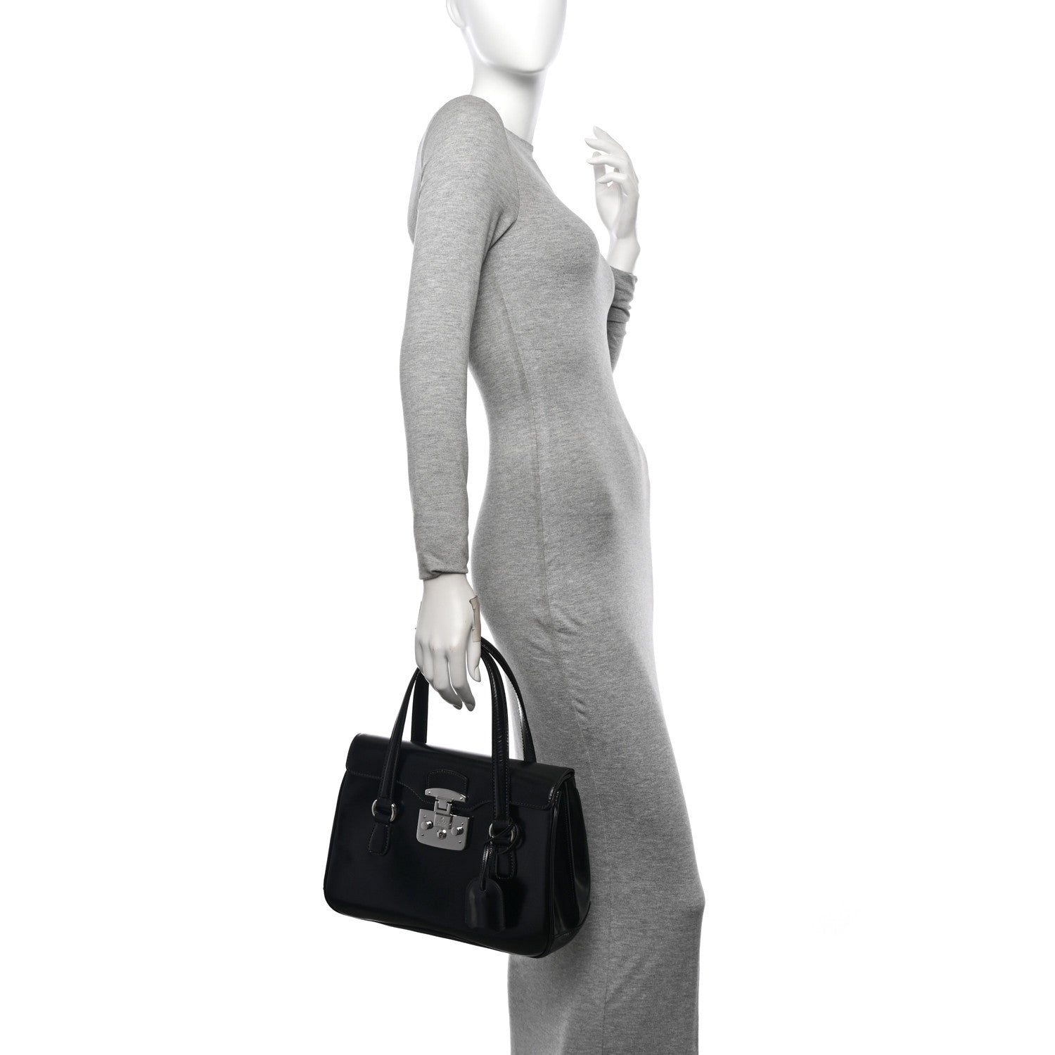 Gucci Regent Calfskin Medium Lady Lock Satchel Black 2 of 12