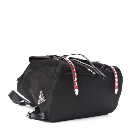 Prada Nylon New Vela Studded Backpack Black Fuoco 4 of 9