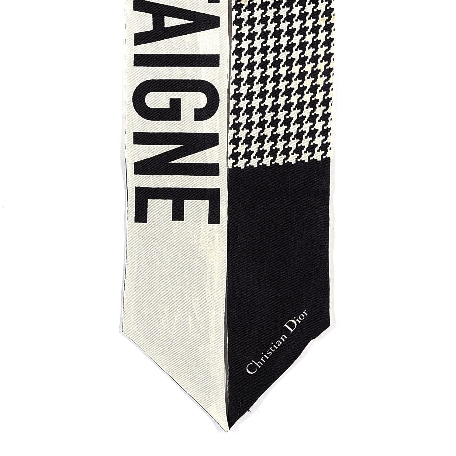 Christian Dior Silk 30 Montaigne Mitzah Scarf Black White 2 of 3