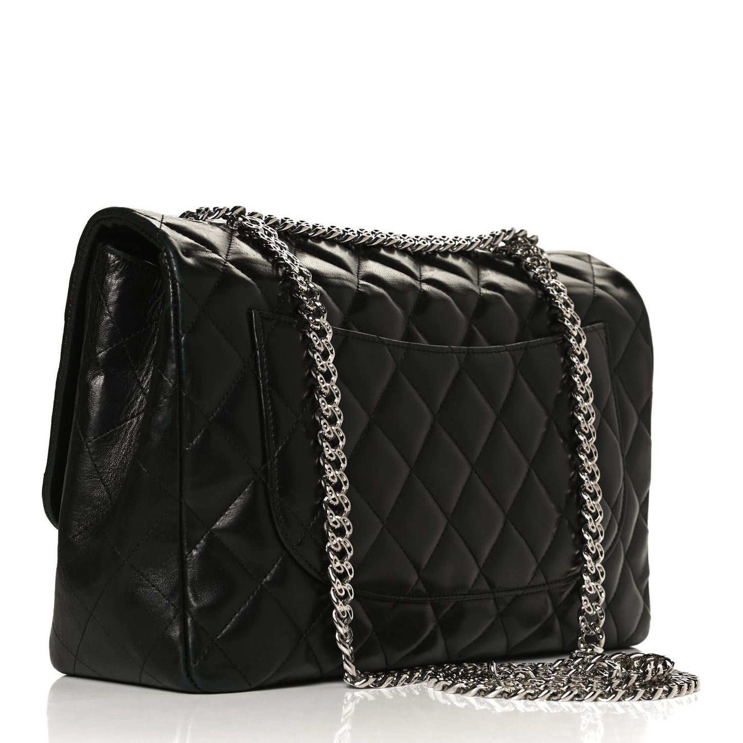 Lambskin Quilted Jumbo Flap Bijoux Chain Black