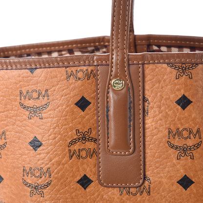 MCM Visetos Medium Liz Reversible Shopper Tote Cognac 22 of 27