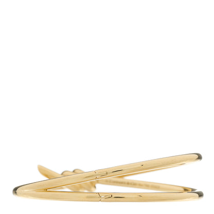 Tiffany 18K Yellow Gold Double Row Knot Hinged Bangle Bracelet 2 of 3