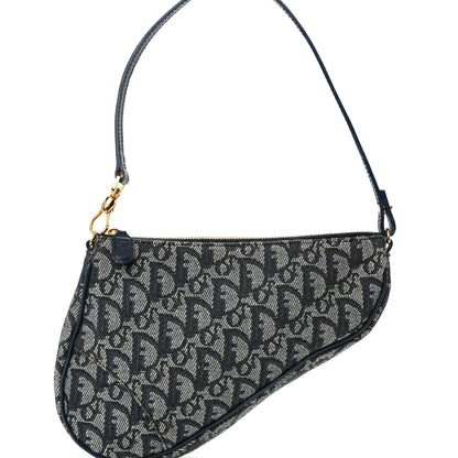 Christian Dior Monogram Mini Saddle Pochette Navy 8 of 12
