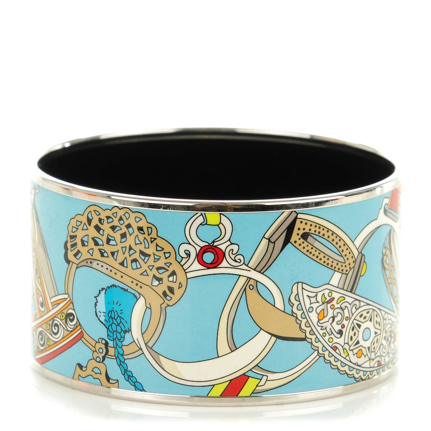 Enamel Printed Extra Wide Concours d'Etrier Bracelet 65