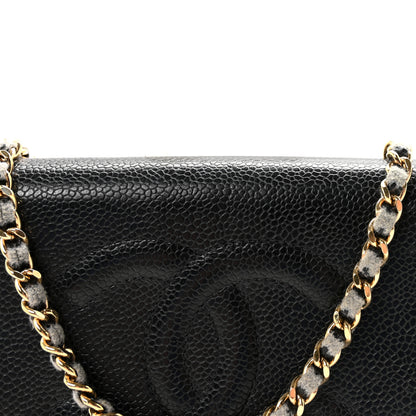 Chanel Caviar Timeless CC Wallet On Chain WOC Black 9 of 11