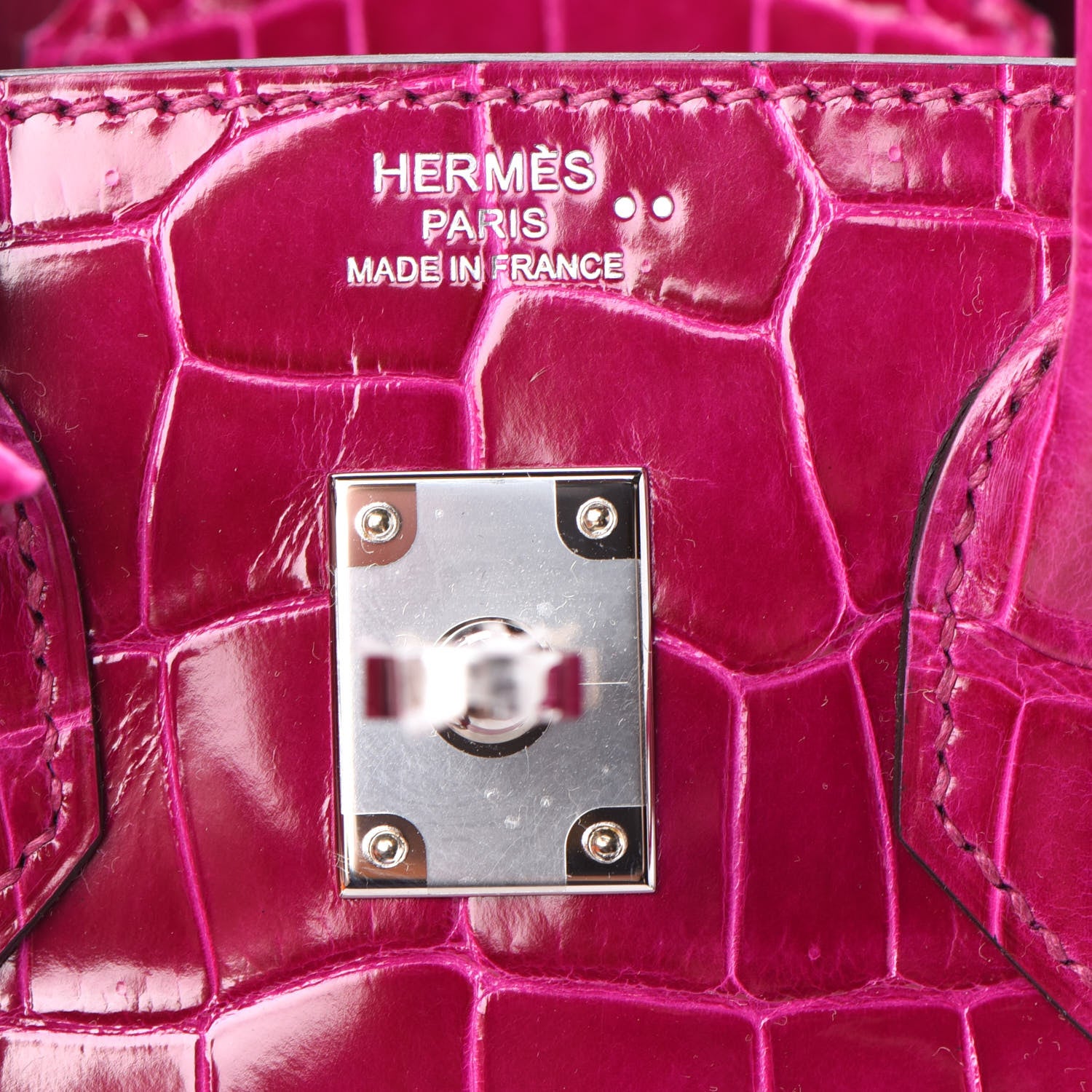 Hermes Shiny Niloticus Crocodile Birkin 25 Rose Scheherazade 22 of 32