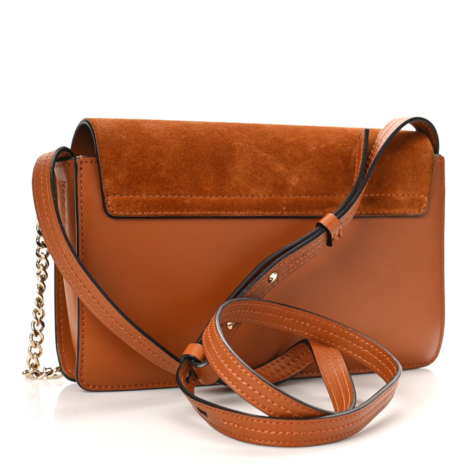 Chloe Suede Calfskin Small Faye Shoulder Bag Tobacco 3 of 8