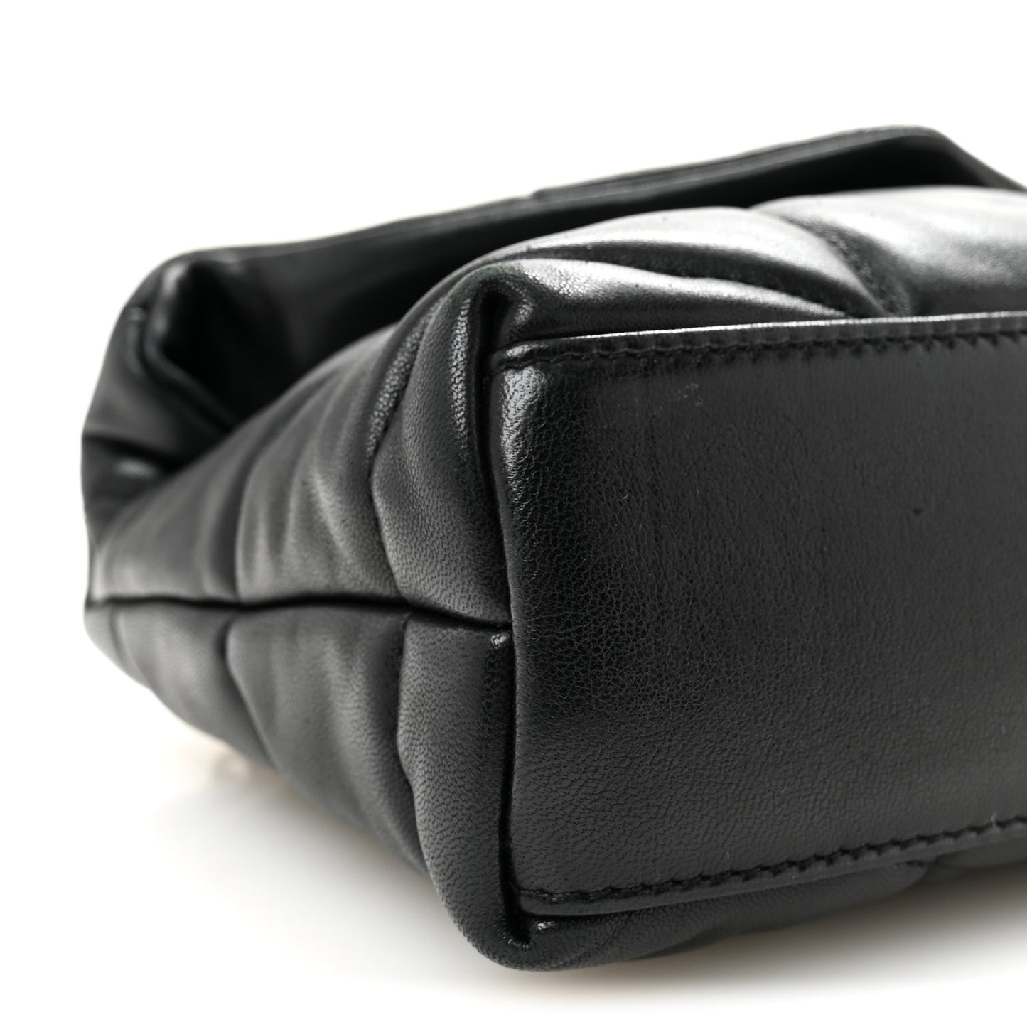 Lambskin Quilted Toy Loulou Puffer Monogram Chain Satchel Black
