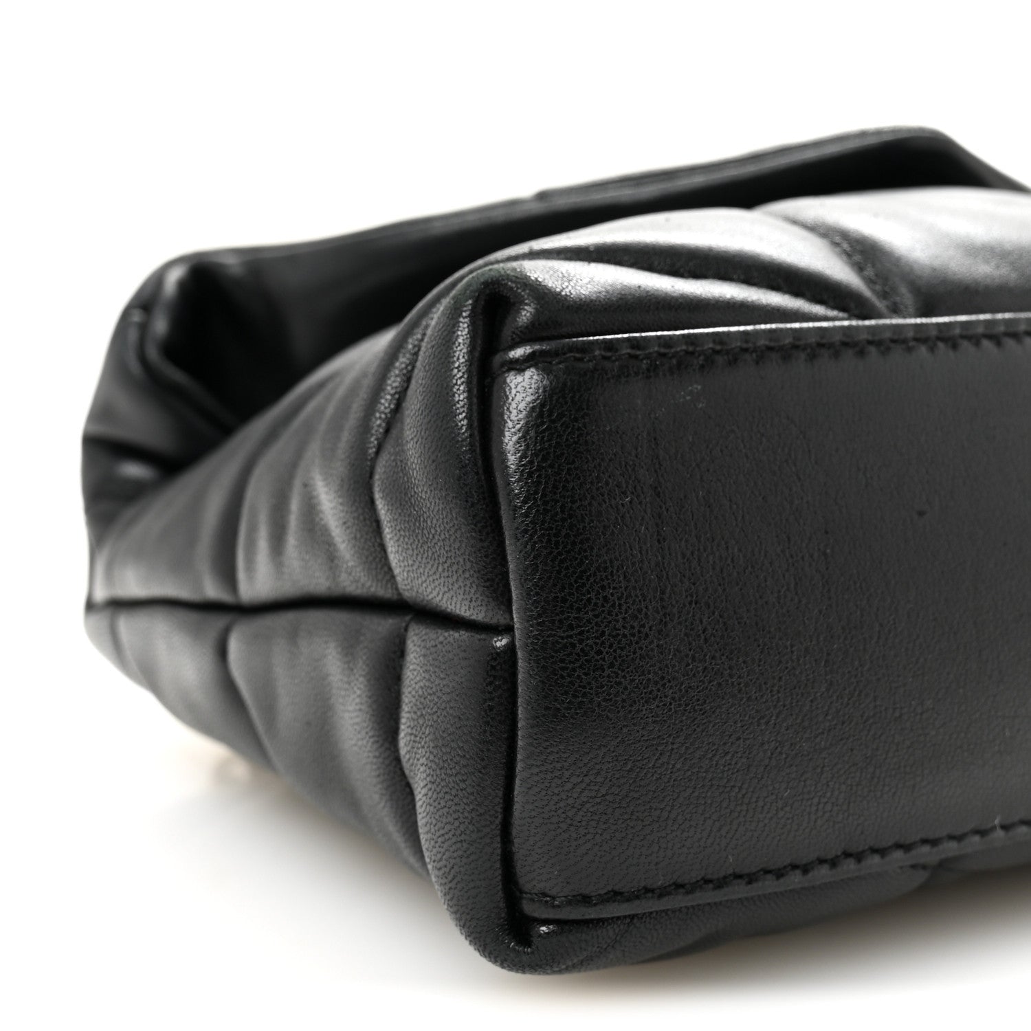 Saint Laurent Lambskin Quilted Toy Loulou Puffer Monogram Chain Satchel Black 8 of 9