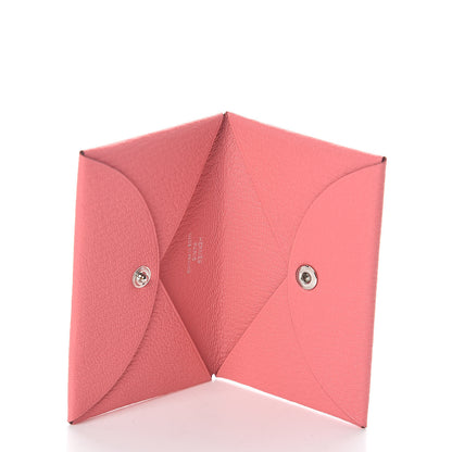 Hermes Chevre Mysore Calvi Card Case Rose Ete 5 of 7