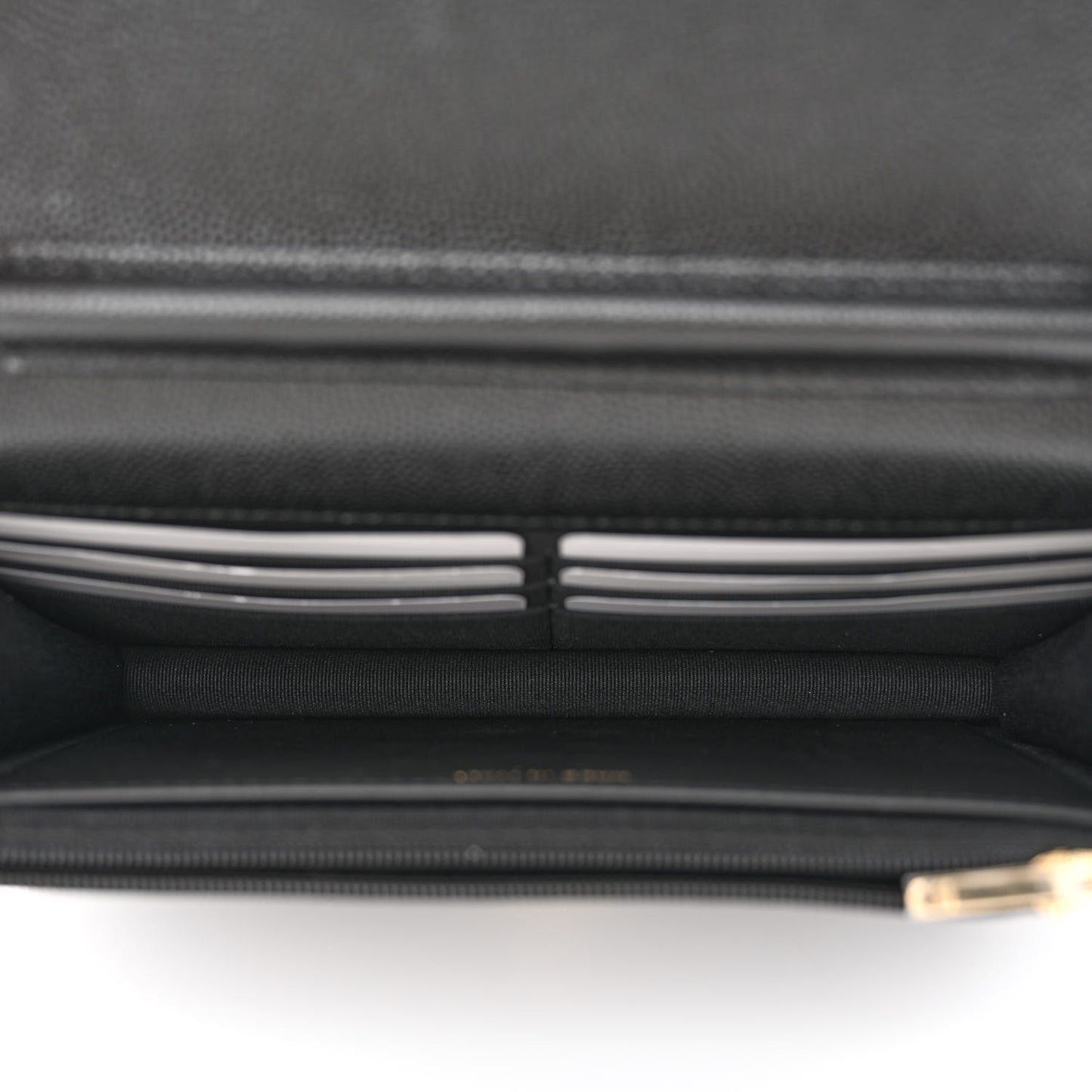 Caviar Quilted Crystal CC Wallet On Chain WOC Black