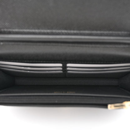 Chanel Caviar Quilted Crystal CC Wallet On Chain WOC Black 5 of 12