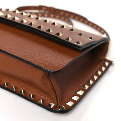 Valentino Garavani Pebbled Calfskin Rockstud Side Slip Crossbody Tan 8 of 8