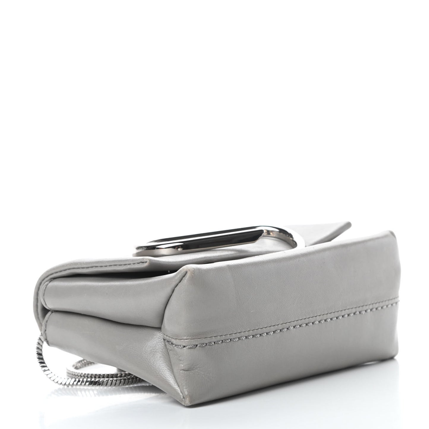 Calfskin Alix Soft Flap Clutch Grey