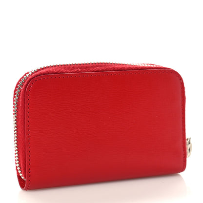 Saint Laurent Calfskin Compact Zip Around Wallet Red 3 of 9