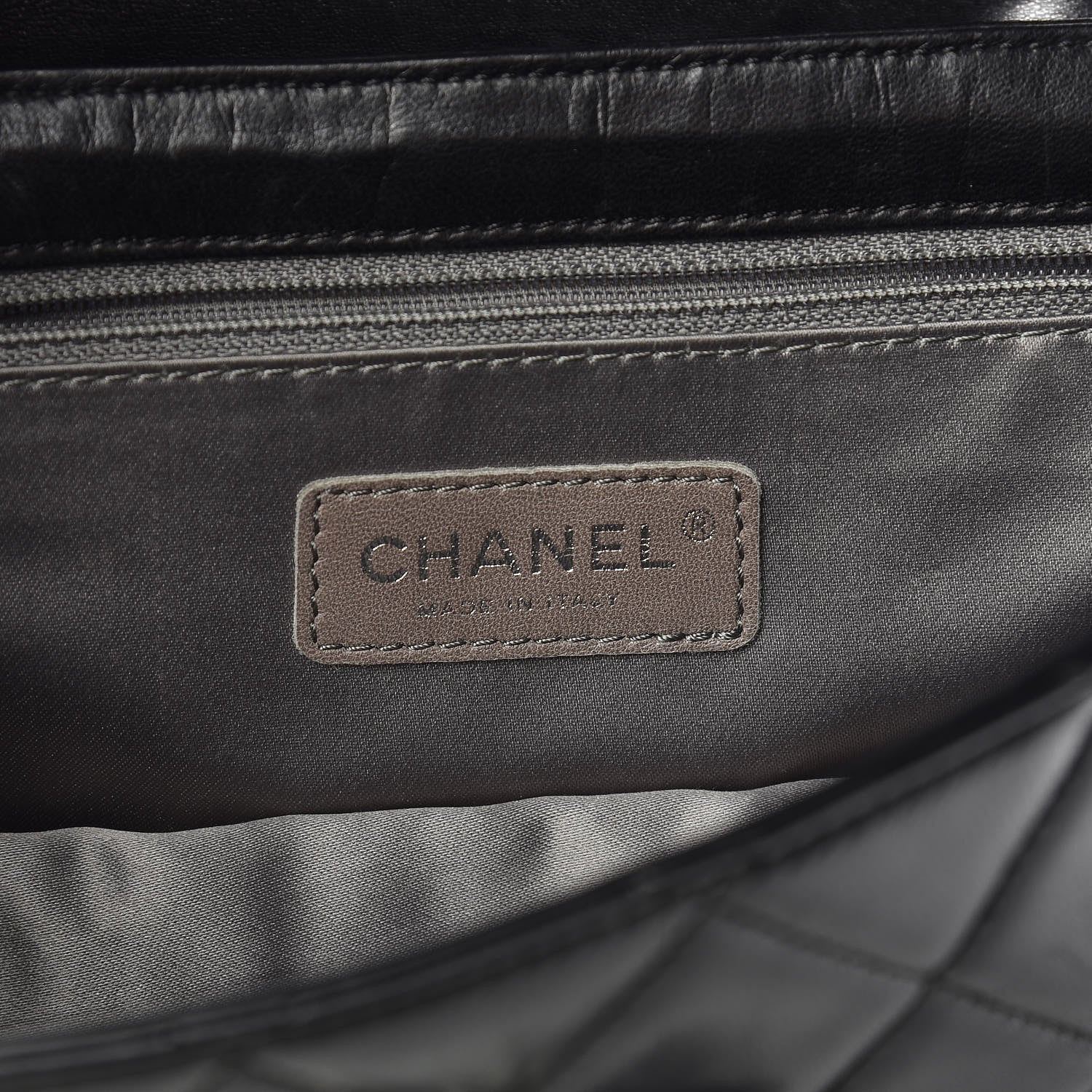 Chanel Lambskin Quilted Flap Black White 6 of 18