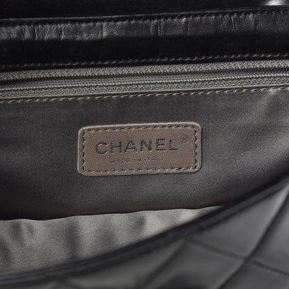 Chanel Lambskin Quilted Flap Black White 6 of 18
