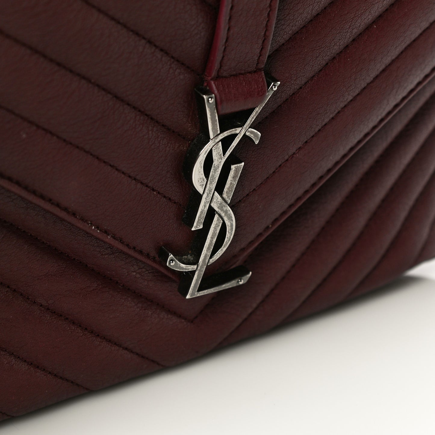 Sheepskin Matelasse Chevron Monogram Medium College Bag Rouge Legion