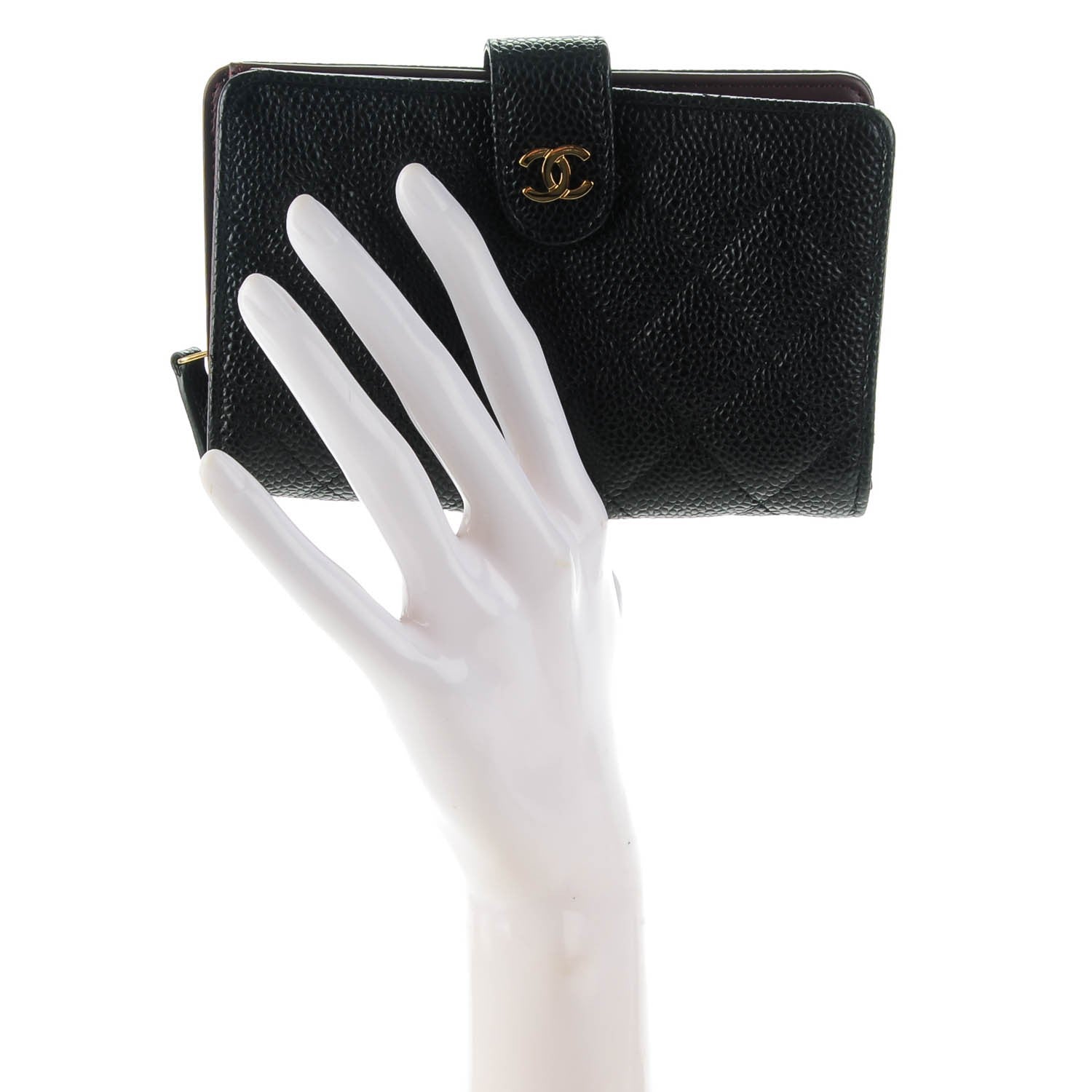 Chanel Caviar Quilted Zipped Pocket Wallet Black 2 of 8